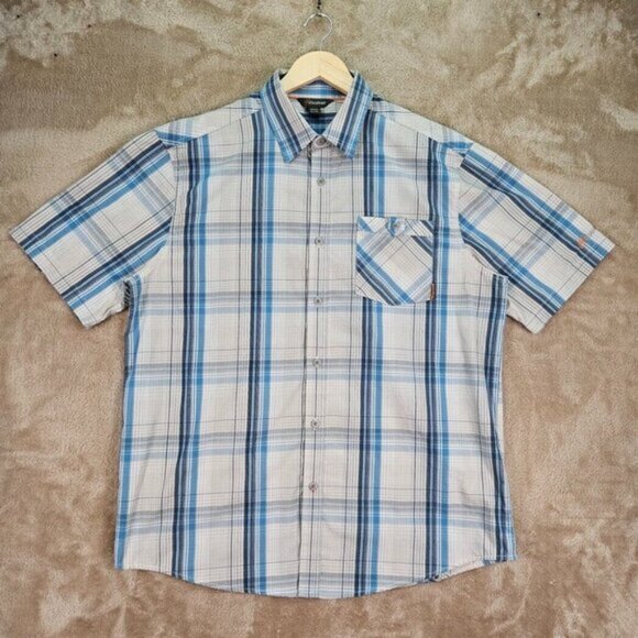 Cloudveil Shirt Multicolor Plaid Short Sleeve Button-Down Mens XL Mountain Works - Picture 2 of 11